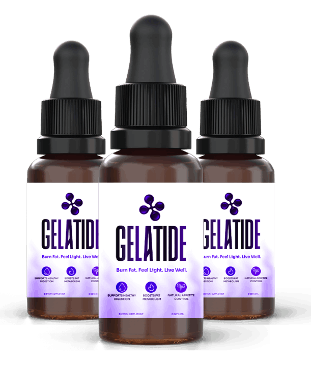 Gelatide liquid weight loss drops bottle - natural plant-based metabolism support supplement made in USA